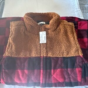 Women’s Brown and Red Plaid Jacket